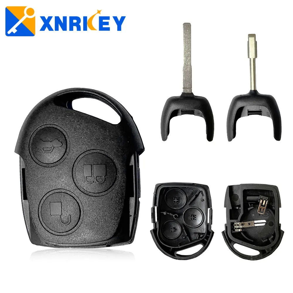 

XNRKEY 3 Button Remote Car Key Shell for Ford Mondeo Focus 2 3 Festiva Fiesta Transit Car Key Case with FO21/HU101 Blade