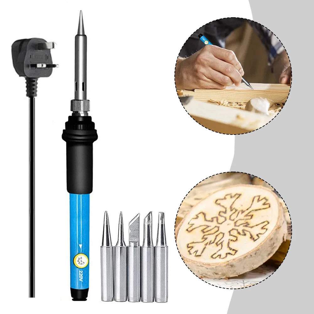 Direct Plug Temperature Adjustable Soldering Iron & 5pcs Iron Heads Set 110V/220V For Welding Starters Welding Heat Repair Tool
Direct Plug Temperature Adjustable Soldering Iron & 5pcs Iron Heads Set 110V/220V For Welding Starters Welding Heat Repair Tool