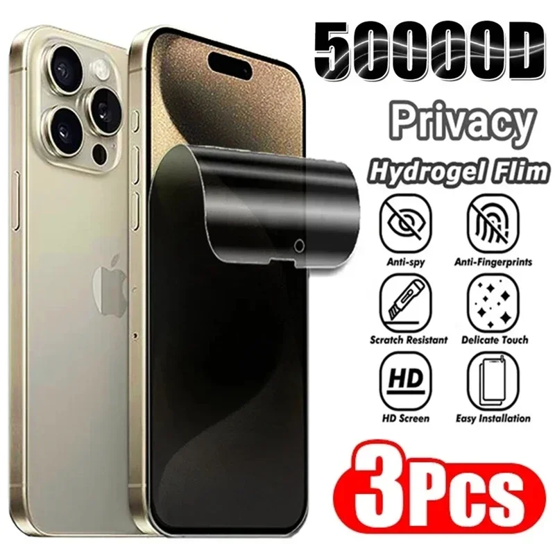 3Pcs Anti-Spy Hydrogel Film for IPhone 14 11 12 13 15 Pro Max 14 15 Plus Privacy Screen Protector for IPhone 13 Mini X XR XS MAX
3Pcs Anti-Spy Hydrogel Film for IPhone 14 11 12 13 15 Pro Max 14 15 Plus Privacy Screen Protector for IPhone 13 Mini X XR XS MAX