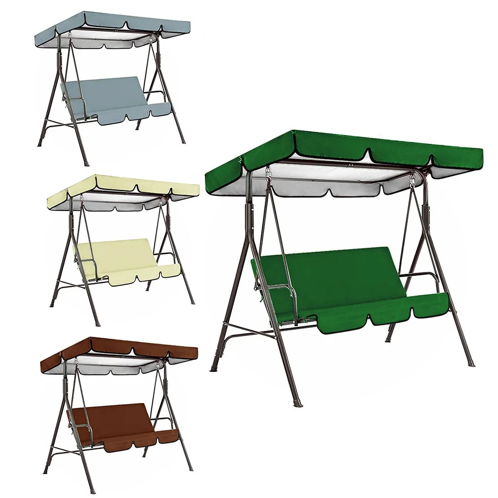

1 Set Garden Swing Canopy Seats Swing Cover + Chair Cover 210D Silver-coated Oxford Cloth Waterproof 150x50x10cm Cover