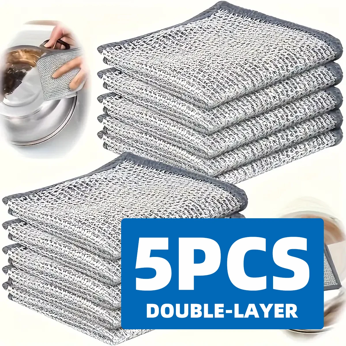 1/3/5/10 New Upgraded Single/Double-Layer Scratch Resistant Wire Dishcloths Scratch Resistant Wire Dishcloths Kitchen Cleaning 1/3/5/10 New Upgraded Single/Double-Layer Scratch Resistant Wire Dishcloths Scratch Resistant Wire Dishcloths Kitchen Cleaning