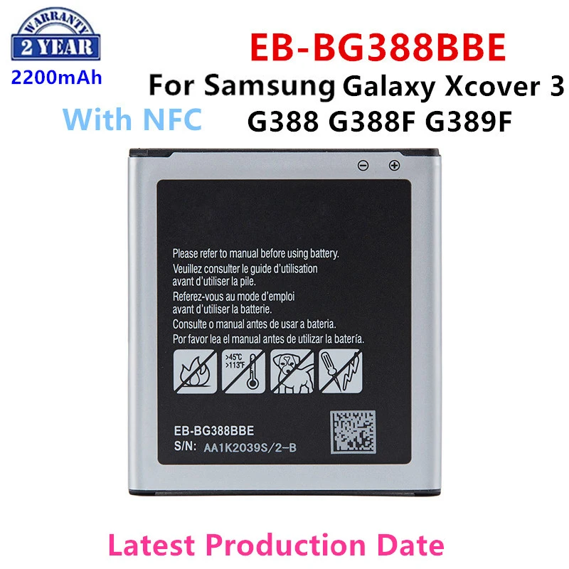 

Brand New EB-BG388BBE Replacement 2200mAh Battery For Samsung Galaxy Xcover 3 SM-G388 G388F G389F Batteries With NFC