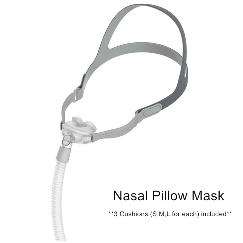 

CPAP Pillow Mask Ventilator Nasal Pillow Mask Respirator Accessory Anti Snoring Sleep Apnea SML All Sizes Cushions Included