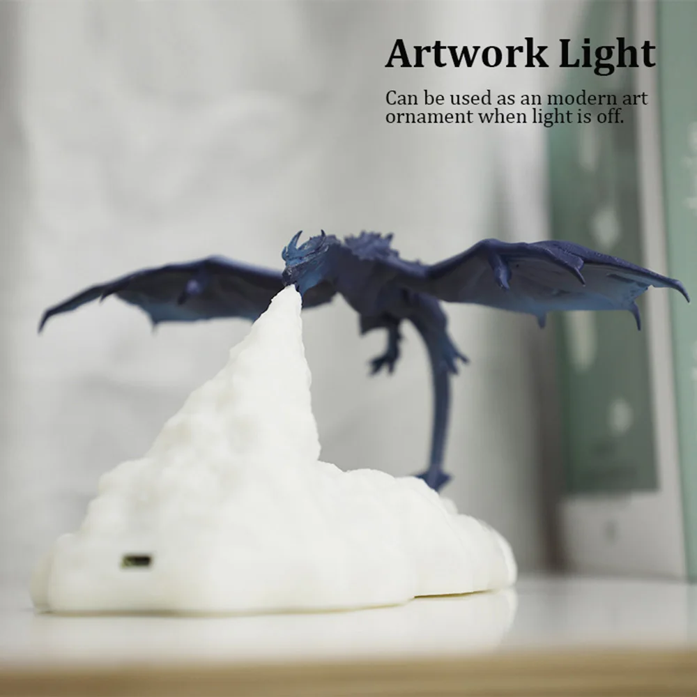 Dragon Shape LED Night Light 3D Printing Dragon Flame Breathing Slow Change Room Decor USB Rechargeable Light Birthday Toy Lamp
Dragon Shape LED Night Light 3D Printing Dragon Flame Breathing Slow Change Room Decor USB Rechargeable Light Birthday Toy Lamp