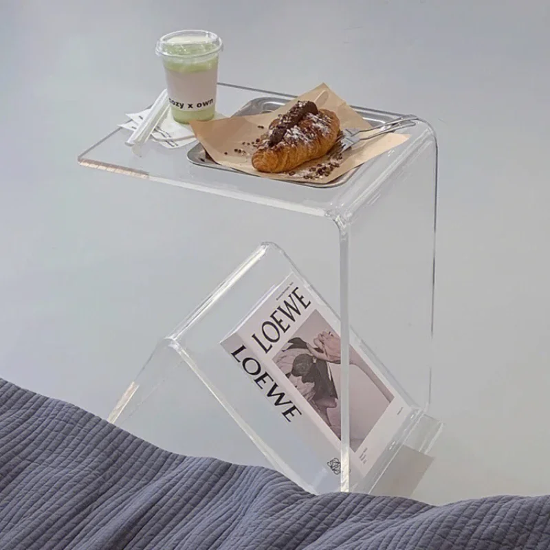 

Современный прикроватный столик для гостиной, журнальный столик из акрилового материала, креативная книжная полка, прикроватные столики, устойчивый компьютерный стол с нагрузкой