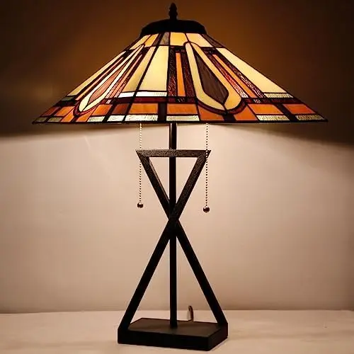 Lamp Stained Glass lamp W16H25 Inchs Tiffany Style Antique Mission Traditional Style Desk Lamp for Living Room Bedroom Office P
Lamp Stained Glass lamp W16H25 Inchs Tiffany Style Antique Mission Traditional Style Desk Lamp for Living Room Bedroom Office P