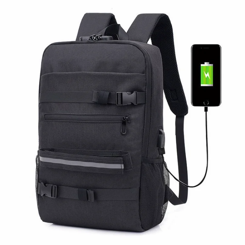 Skateboard Backpack Anti-theft Password Lock USB Charging Shoulder Bag Unisex Leisure Travel Computer Bag Longboard Bag
Skateboard Backpack Anti-theft Password Lock USB Charging Shoulder Bag Unisex Leisure Travel Computer Bag Longboard Bag