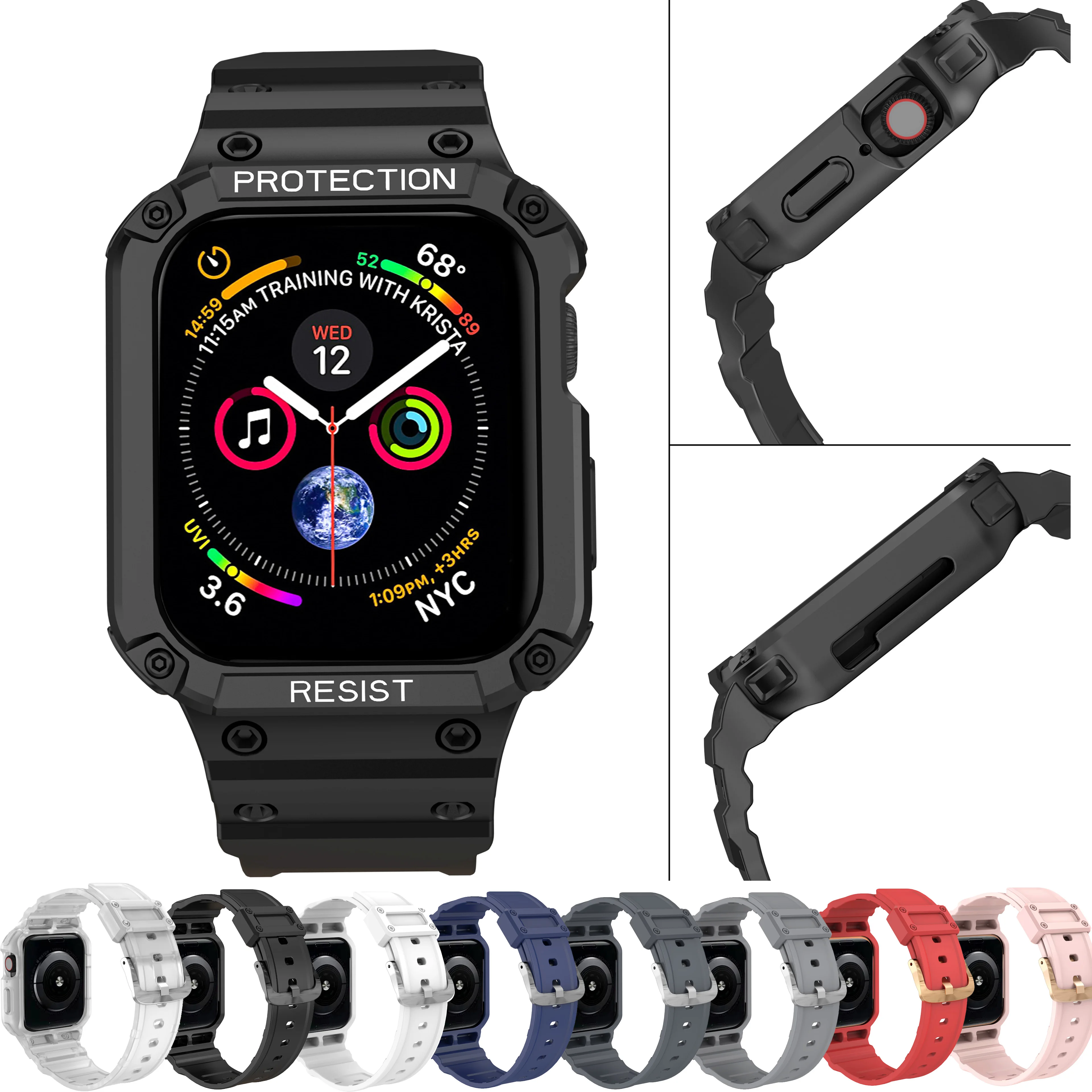 41mm 45mm Rugged Watch Band With Protective Case For Apple Watch Strap 44mm 40mm for iWatch Series 7 6 5 4 3 42mm 38mm Watchband
41mm 45mm Rugged Watch Band With Protective Case For Apple Watch Strap 44mm 40mm for iWatch Series 7 6 5 4 3 42mm 38mm Watchband