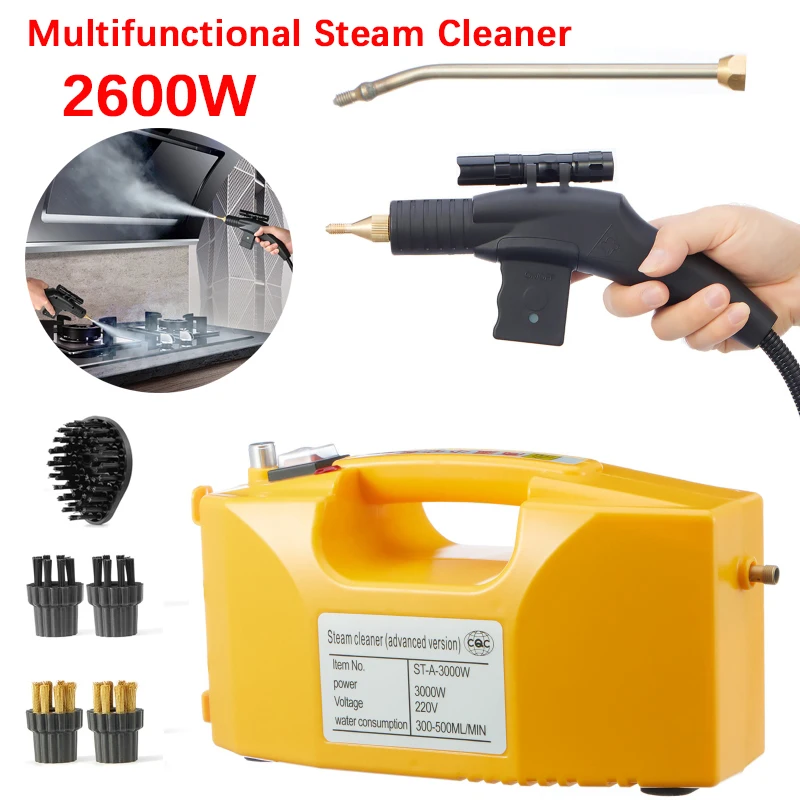 2600W Multifunctional Steam Cleaner High Temperature Mobile Steam Cleaning Tool Air Conditioning Range Hood Cleaning Equipment
2600W Multifunctional Steam Cleaner High Temperature Mobile Steam Cleaning Tool Air Conditioning Range Hood Cleaning Equipment