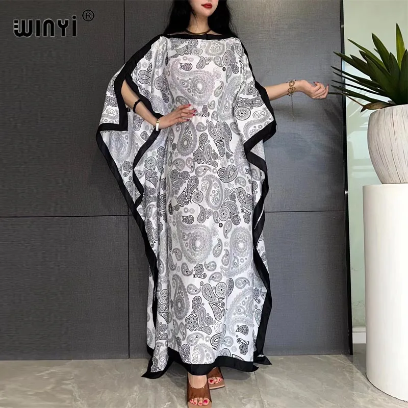 WINYI 2023 Summer Muslim Fashion boho Classic cashew printing Silk Kaftan Maxi dress Beach Bohemian kaftan long dress for lady
WINYI 2023 Summer Muslim Fashion boho Classic cashew printing Silk Kaftan Maxi dress Beach Bohemian kaftan long dress for lady