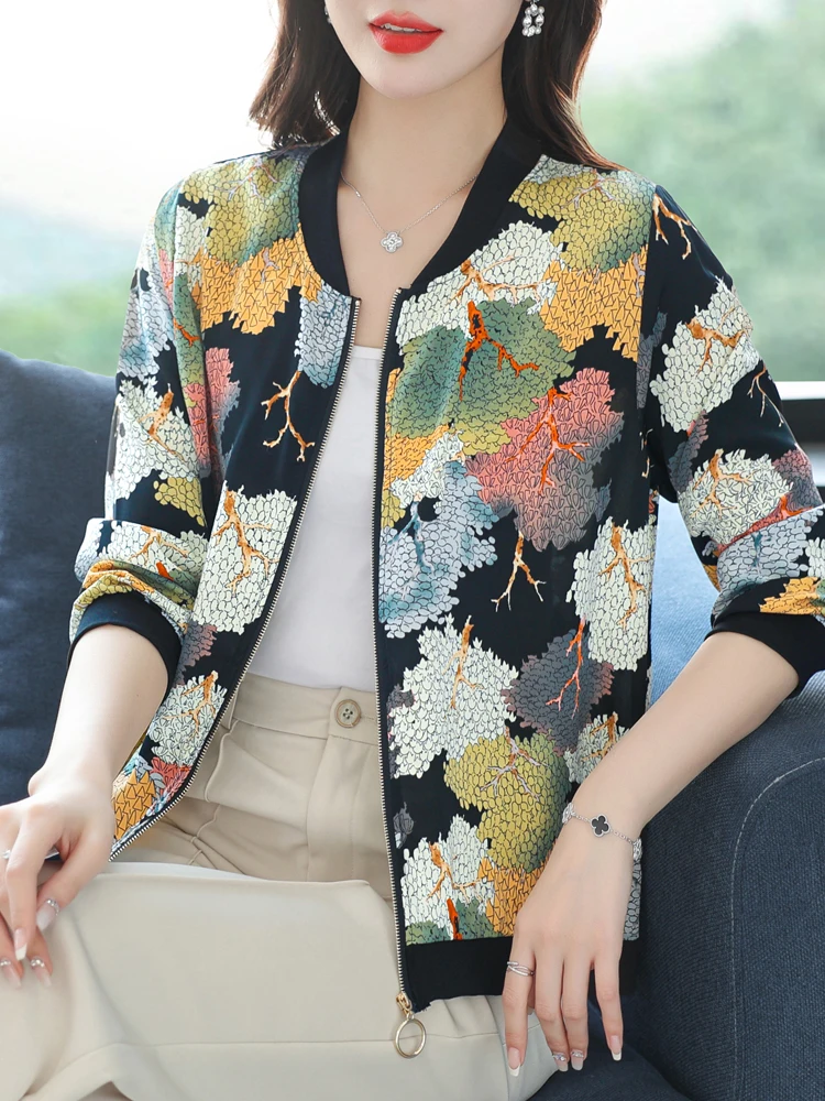 Print Jacket Woman Long Sleeve Zipper Jacket Spring Women Casual Slim Elegant Summer Spring Female Jacket
Print Jacket Woman Long Sleeve Zipper Jacket Spring Women Casual Slim Elegant Summer Spring Female Jacket