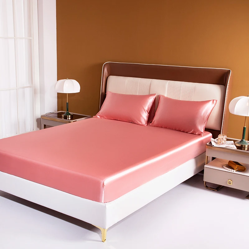 Luxury Satin Fitted Sheet Single Double Queen Size Mattress Cover With Elastic Band Bed Sheet Solid Color Fit Sheet
Luxury Satin Fitted Sheet Single Double Queen Size Mattress Cover With Elastic Band Bed Sheet Solid Color Fit Sheet