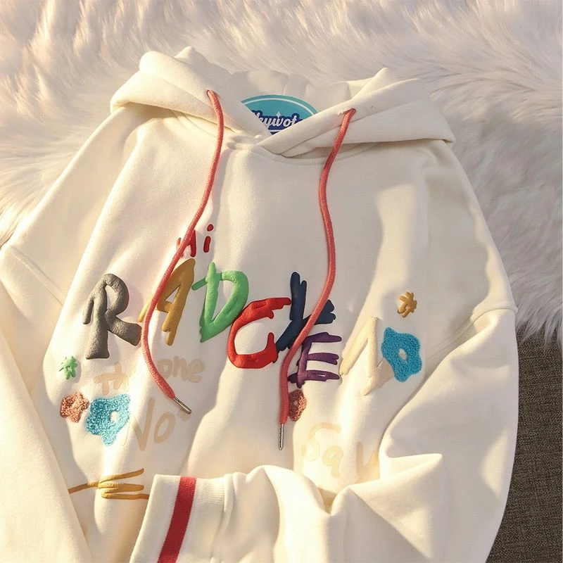 Japanese Sweet Style Colorful Graffiti Letter Printing Hooded Sweater WomenAutumn and Winter Loose and Lazy Style Coat Fashion
Japanese Sweet Style Colorful Graffiti Letter Printing Hooded Sweater WomenAutumn and Winter Loose and Lazy Style Coat Fashion