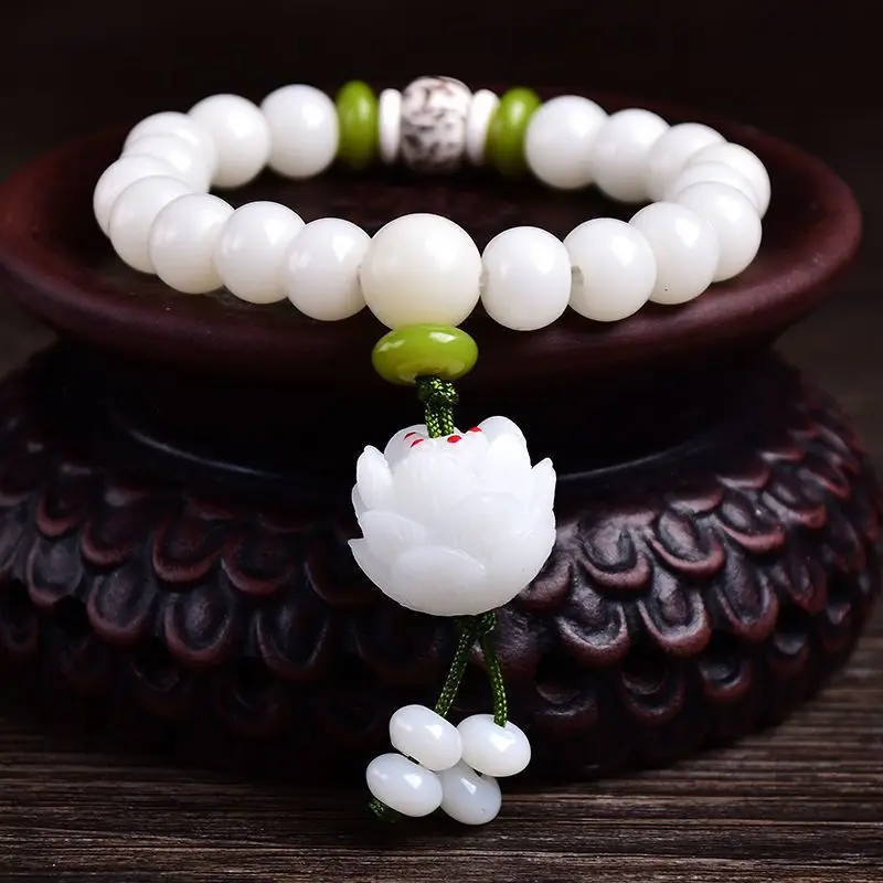 Natural White Jade Bodhi Exquisite Vintage Bracelet for Men and Women Three-Layer Lotus Pendant Buddha Bead Couple Handstring
Natural White Jade Bodhi Exquisite Vintage Bracelet for Men and Women Three-Layer Lotus Pendant Buddha Bead Couple Handstring