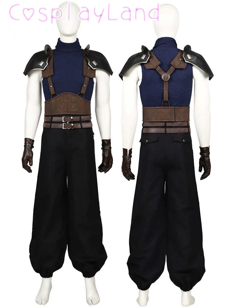 

Game FF7 Zack Cosplay Costume Disguise Remake Zack Fantasia and Accessories Outfit Custom Size Men Suit Comic Con Roleplay