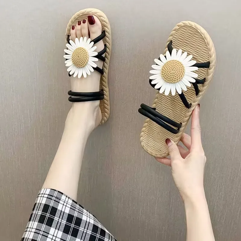 

A066 New style inner and outer sandals for women thick-soled summer fairy style two-wear slippers for going out cross-border who