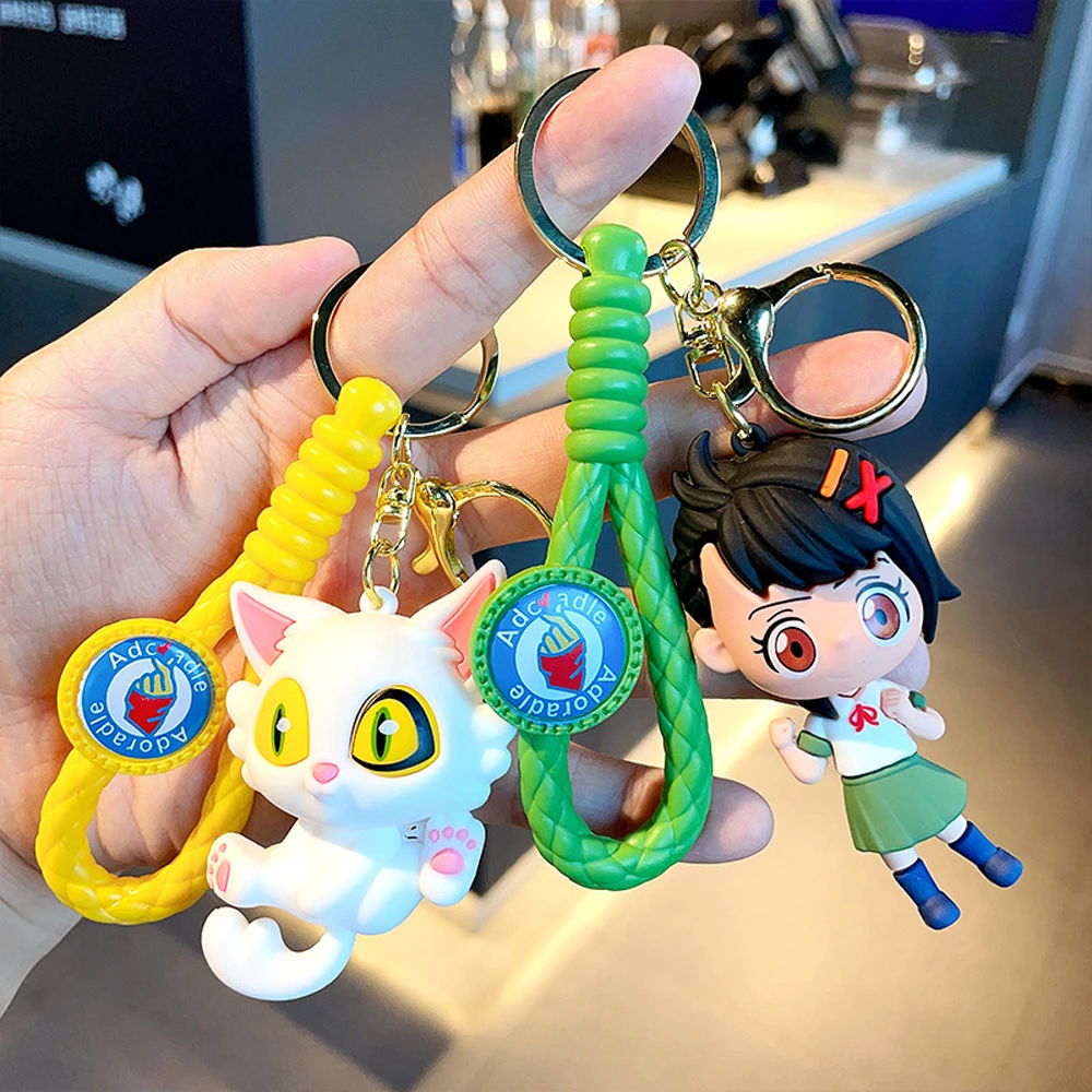 

New Suzume No Tojimari Keychain Japan Anime Iwado Suzume Daijin Cat Car Keyring Dolls PVC Backpack Pendant Kids Toys Gifts