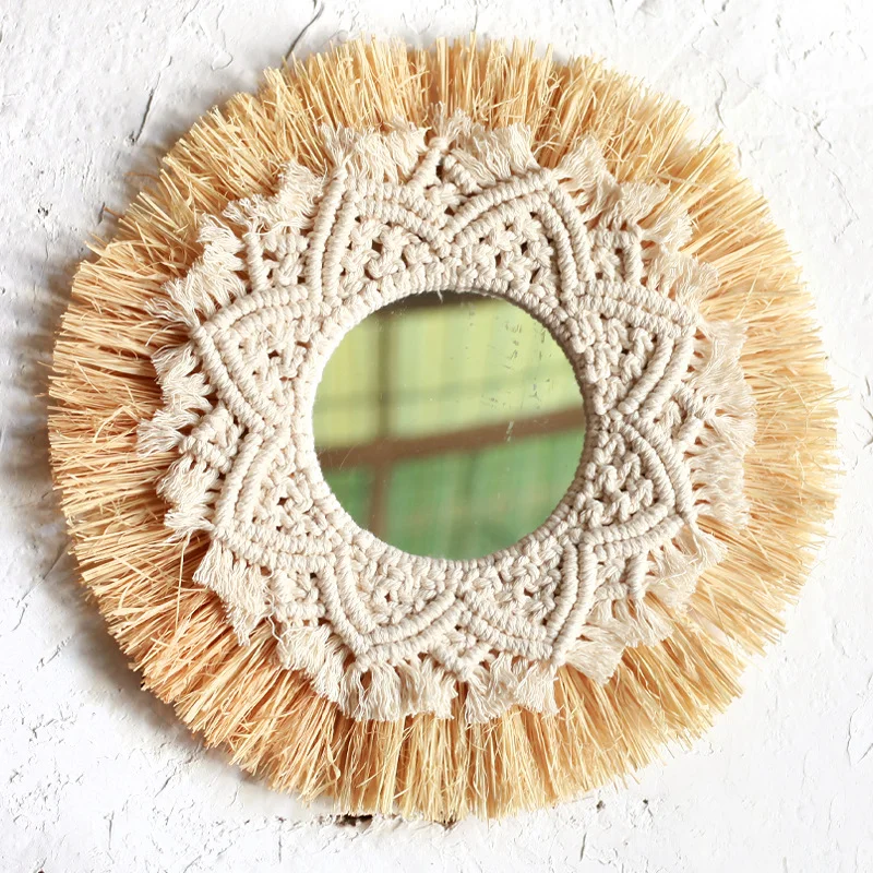 Boho Straw Hand-woven Tapestry with Mirror Wall Decoration Home Decoration Wall Mirrors Bedroom Macrame Home Party Decor
Boho Straw Hand-woven Tapestry with Mirror Wall Decoration Home Decoration Wall Mirrors Bedroom Macrame Home Party Decor