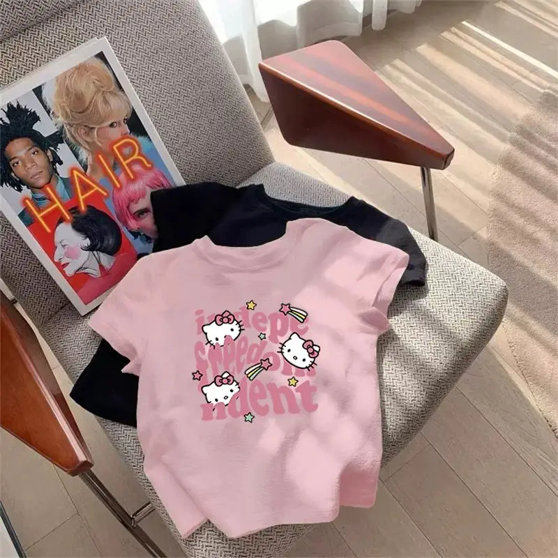 New Sanrio Kawaii Anime Hello Kitty Short Sleeveoe Cute Cartoon Pink T Shirt Summer 2024 Mid Sized Children Half Sleeved Top
New Sanrio Kawaii Anime Hello Kitty Short Sleeveoe Cute Cartoon Pink T Shirt Summer 2024 Mid Sized Children Half Sleeved Top