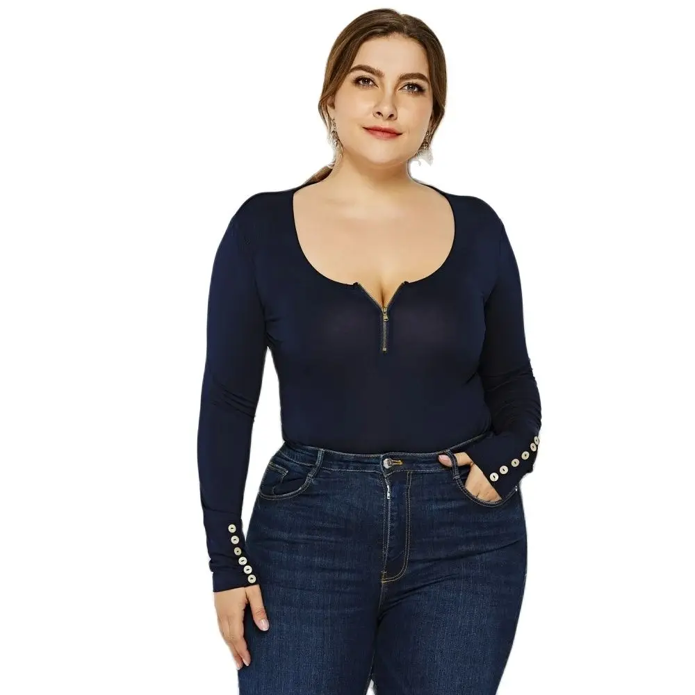 Jumpsuit New Fashion Sexy O-neck Zipper Half Open Long Sleeves Tight Solid Color 4XL 5XL 6XL Elegant Women's Plus Size Clothing
Jumpsuit New Fashion Sexy O-neck Zipper Half Open Long Sleeves Tight Solid Color 4XL 5XL 6XL Elegant Women's Plus Size Clothing
