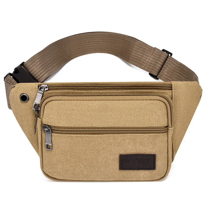 

Vintage Canvas Men's Waist Bag Multi-Functional Chest Bag Sports Male Fanny Pack Outdoor Crossbody Bag Casual Belt Bags