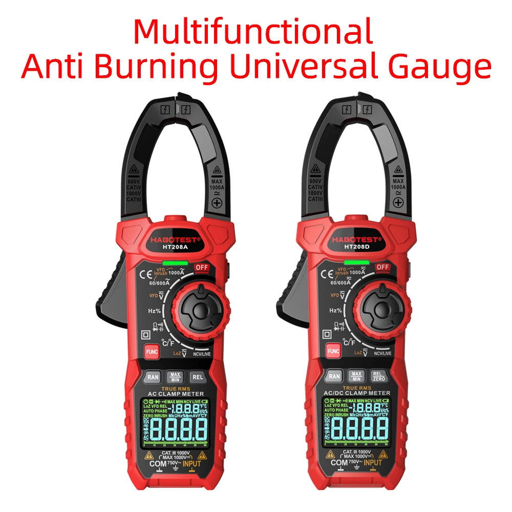 Digital Clamp Meter Pliers Ammeter Voltage Current Multimeter NCV 1000A AC DC Current Test Digital Clamp Meter Ohm Hz Ammeter
Digital Clamp Meter Pliers Ammeter Voltage Current Multimeter NCV 1000A AC DC Current Test Digital Clamp Meter Ohm Hz Ammeter