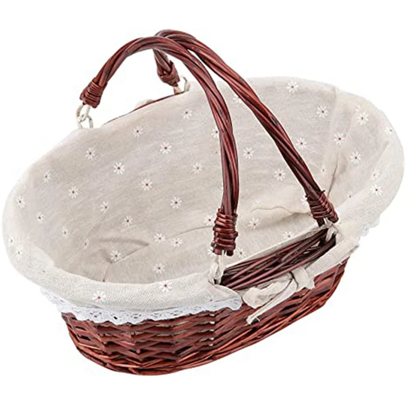 Premium Willow Basket Woven Picnic Basket With Handle And Linen Cotton Cloth Lining, Decoration Picnic Party
Premium Willow Basket Woven Picnic Basket With Handle And Linen Cotton Cloth Lining, Decoration Picnic Party