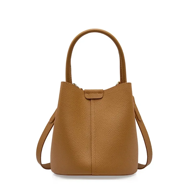 

Женская сумка-мешок из натуральной кожи, коричневая сумка-мессенджер на плечо, мягкая сумка из воловьей кожи, 2023