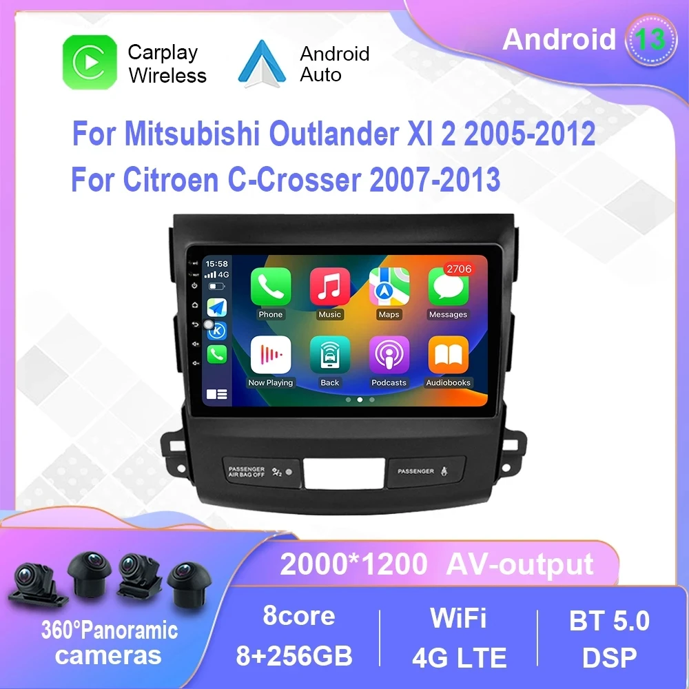 

Android For Mitsubishi Outlander Xl 2 2005-2012 For Citroen C-Crosser 2007-2013 Car Multimedia Player Carplay Touch Screen GPS