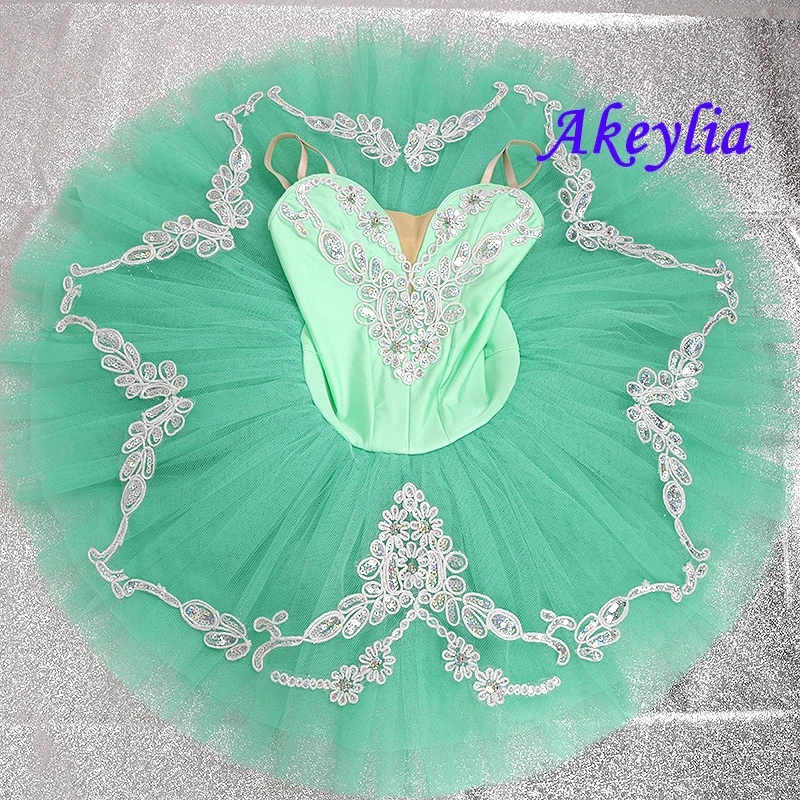 

Mint green ballet dance costumes White for women pre-professional ballerina ballet tutu blue children pancake tutu BLST19048E