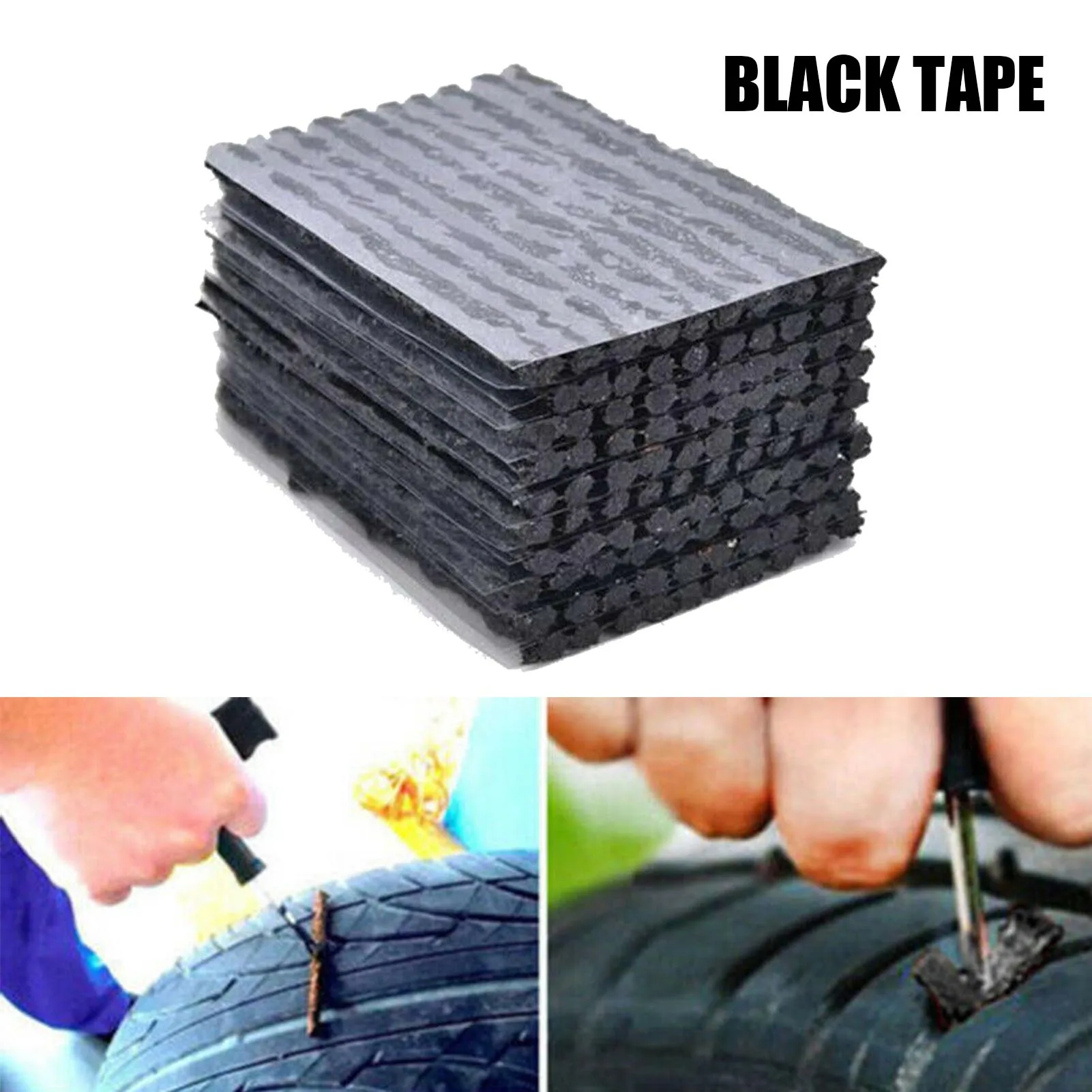 

50 Pcs Car Bike Tyre Tubeless Seal Strip Plug Tire Puncture Repair Recovery Kit Black Rubber Tire Tools Change