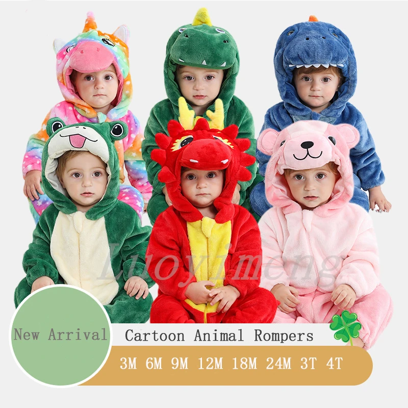

Kids Pajamas Animal Dragon Unicorn Ropa Bebe Baby Rompers Winter Kigurumi Costume for Girl Boy Overalls Onesie Newborn Jumpsuit