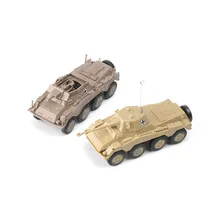 

World War II Cougar Anti-tank Gun Armored Vehicle 2-piece Set 1:72 Assembled 4D Model Toy Military Ornaments