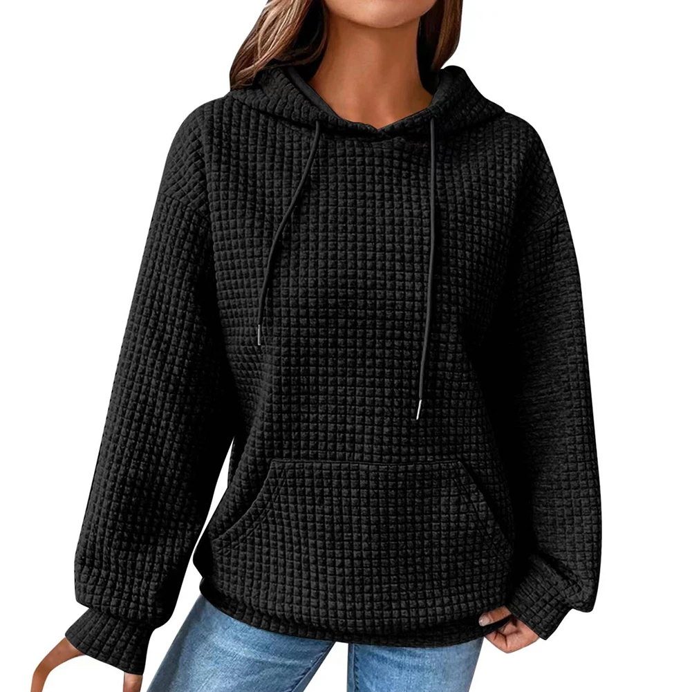 Casual Baggy Plain Hooded Sweatshirt Women Waffle Long Sleeve Tops Pullover Spring Autumn Winter Pink Blue Black
Casual Baggy Plain Hooded Sweatshirt Women Waffle Long Sleeve Tops Pullover Spring Autumn Winter Pink Blue Black