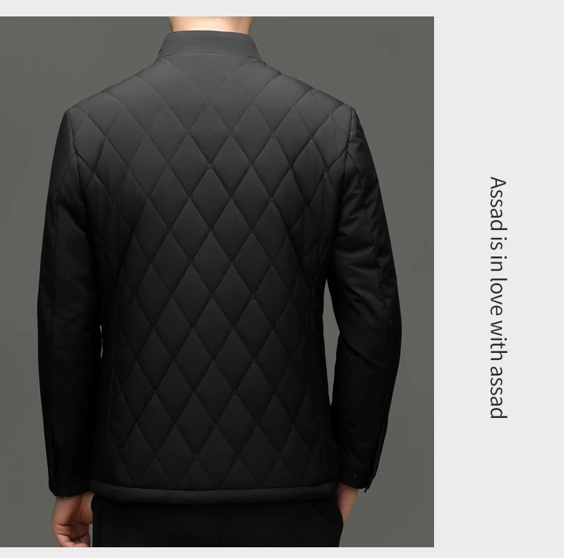 سترة رجالية فاخرة من حرير التوت بياقة عالية، تصميم جديد أنيق لفصلي الخريف والشتاء، معطف عملي غير رسمي مقاوم للرياح سترة رجالية فاخرة من حرير التوت بياقة عالية، تصميم جديد أنيق لفصلي الخريف والشتاء، معطف عملي غير رسمي مقاوم للرياح