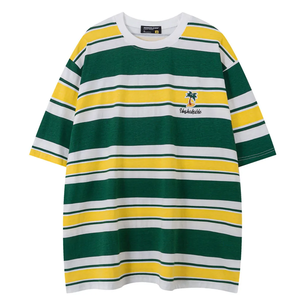 Классическая полосатая Мужская футболка с коротким рукавом, летние футболки для мужчин, хлопковые футболки, Мужской Топ 
Классическая полосатая Мужская футболка с коротким рукавом, летние футболки для мужчин, хлопковые футболки, Мужской Топ