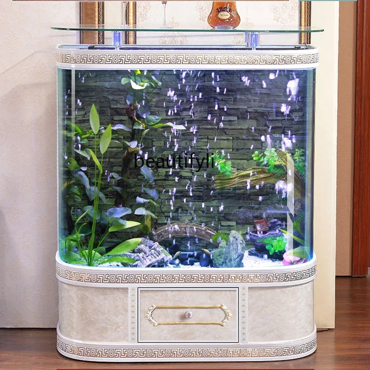 European Fish Tank Living Room Home Glass One-Click Drainage Medium and Large Wall Floor Aquarium
European Fish Tank Living Room Home Glass One-Click Drainage Medium and Large Wall Floor Aquarium