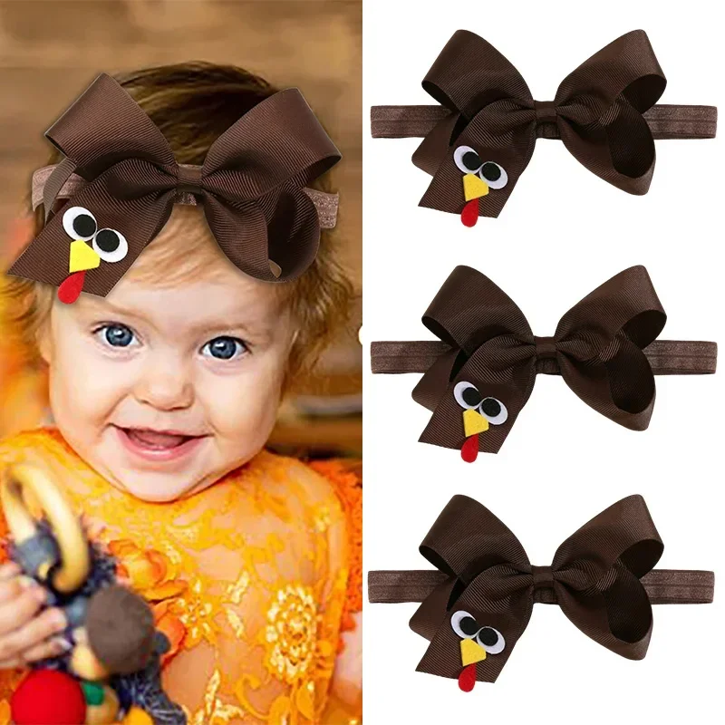 

Oaoleer Newborn Baby Thanksgiving Turkey Headbands Elastic Nylon Hairbands Band Infant Headdress Fashion Hair Accessories Gift