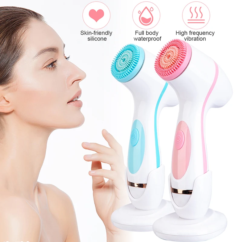 

3-in-1 electric cleanser Silicone Rotary Cleanser Deep Waterproof Facial massager Deep Clean Exfoliating skin care tool