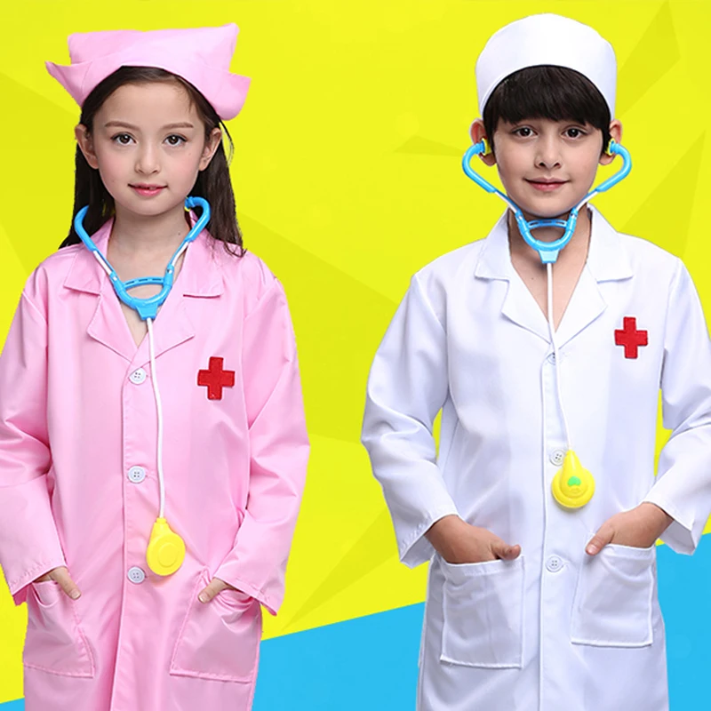 

Kids Cosplay Clothes Boys Girls Doctor Nurse Uniforms Fancy toddler halloween Role Play Costumes Party Wear doctor gown