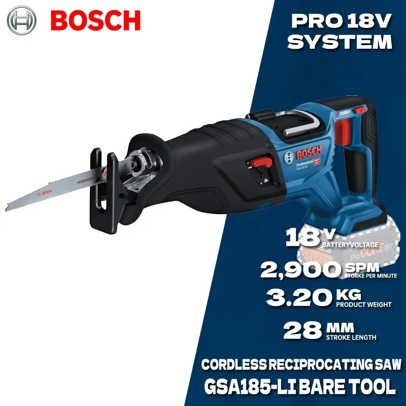 

BOSCH GSA 185-Li Reciprocating Saw For Cutting Metal Wood Cordless Cutting Power Brushless Cordless Reciprocating Saw