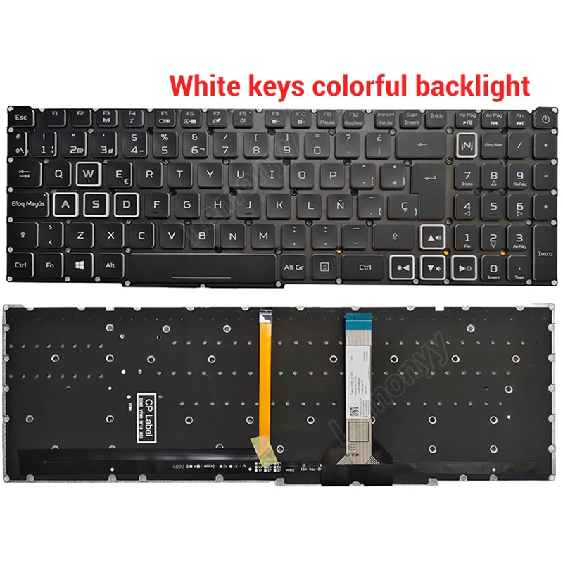 NEW For Acer Nitro 5 AN515-56 AN515-57 AN515-58 AN515-45 Helios 300 PH315-54 N22C1 N20C1 Spain/UK/ Russian laptop keyboard NEW For Acer Nitro 5 AN515-56 AN515-57 AN515-58 AN515-45 Helios 300 PH315-54 N22C1 N20C1 Spain/UK/ Russian laptop keyboard