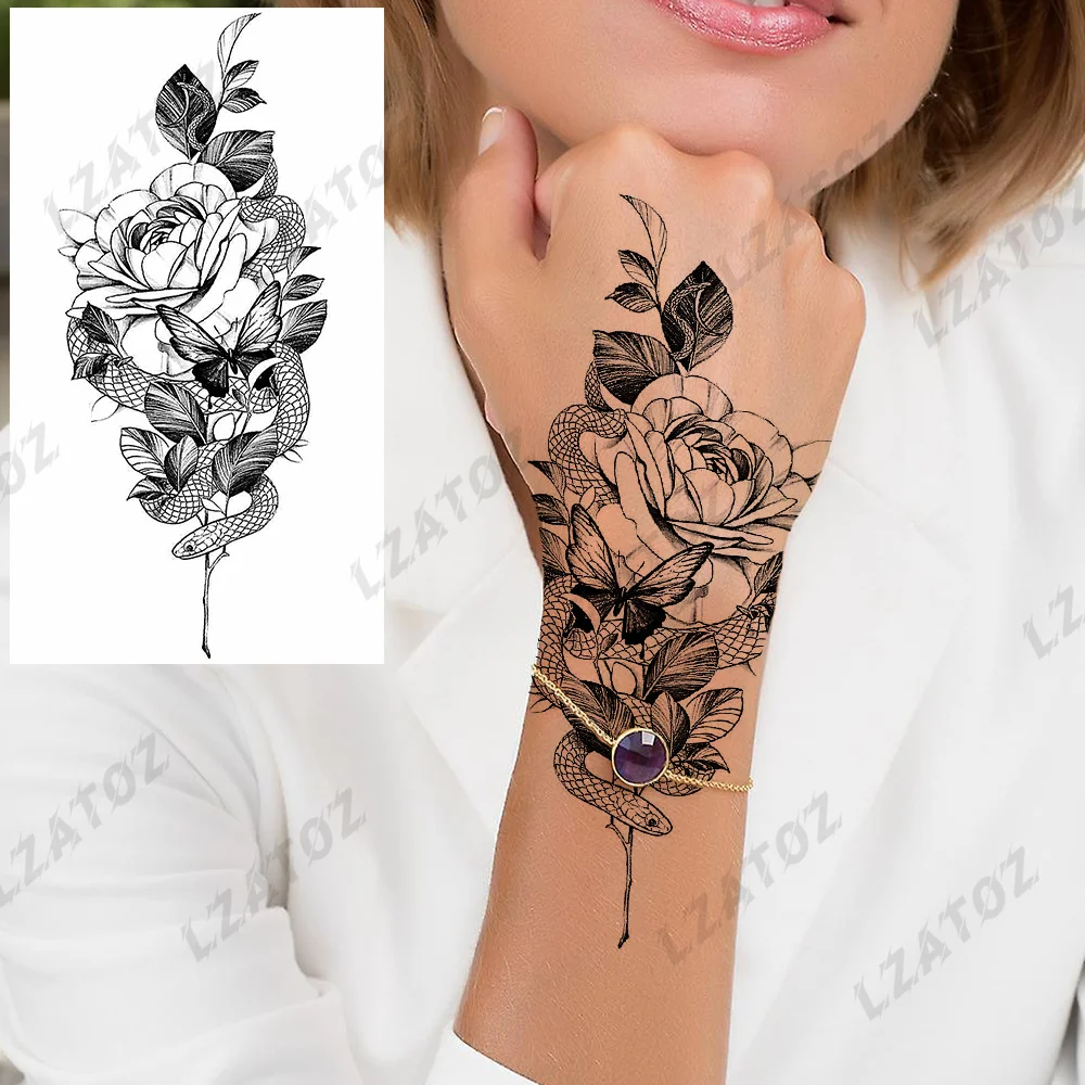 3D Peony Flower Flower Snake Temporary Tattoos For Woman Adult Realistic Rose Lily Fake Tattoo Sticker Hand Water Transfer Tatoo
3D Peony Flower Flower Snake Temporary Tattoos For Woman Adult Realistic Rose Lily Fake Tattoo Sticker Hand Water Transfer Tatoo