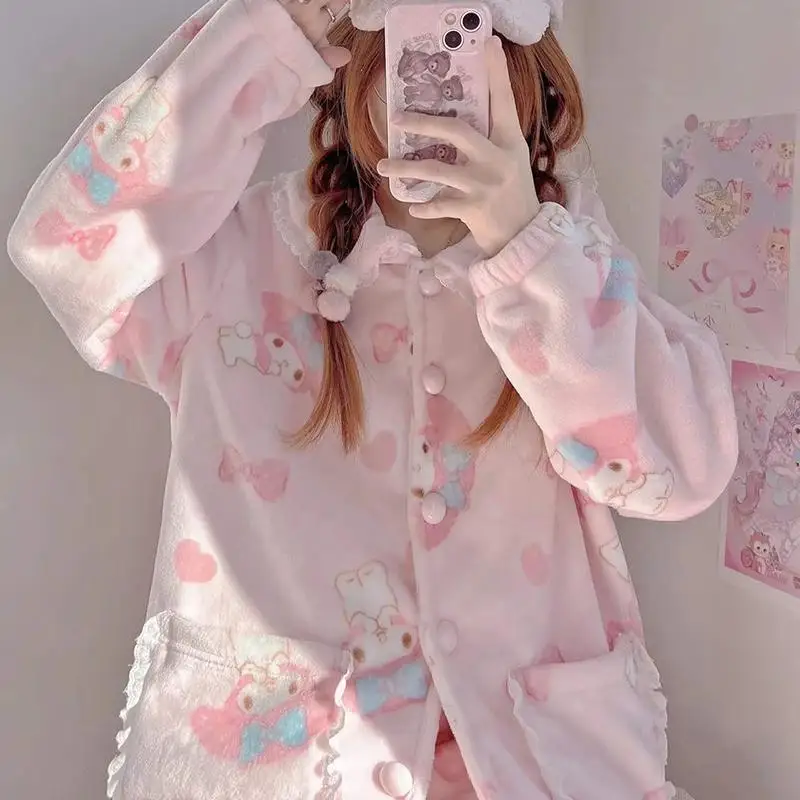 Kawaii Sanrio/пижамы из кораллового флиса с рисунком аниме «My Melody»; Милая Свободная Повседневная Домашняя одежда с героями мультфильмов; Ночная рубашка для девочек; Рождественский подарок
Kawaii Sanrio/пижамы из кораллового флиса с рисунком аниме «My Melody»; Милая Свободная Повседневная Домашняя одежда с героями мультфильмов; Ночная рубашка для девочек; Рождественский подарок
