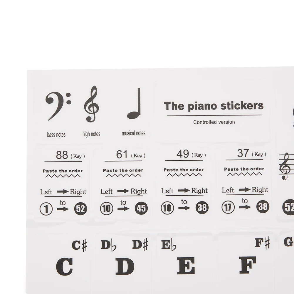 Music Piano Laminated Sticker Piano Educational Clear Laminated Stickers Black And White 88/61/54/49 Keyboard
Music Piano Laminated Sticker Piano Educational Clear Laminated Stickers Black And White 88/61/54/49 Keyboard
