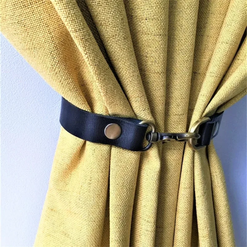 

Leather PU Curtain Tieback Curtain Gather Tie Rope Holder Clip Strap Buckle Curtains Holdback Home Decor Room Accessories