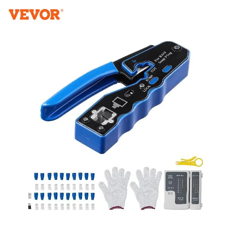 Обжимной инструмент VEVOR RJ45, модульный обжимной инструмент для проводов с 20 шт. разъемов, сетевой тестер для зачистки проводов
Обжимной инструмент VEVOR RJ45, модульный обжимной инструмент для проводов с 20 шт. разъемов, сетевой тестер для зачистки проводов