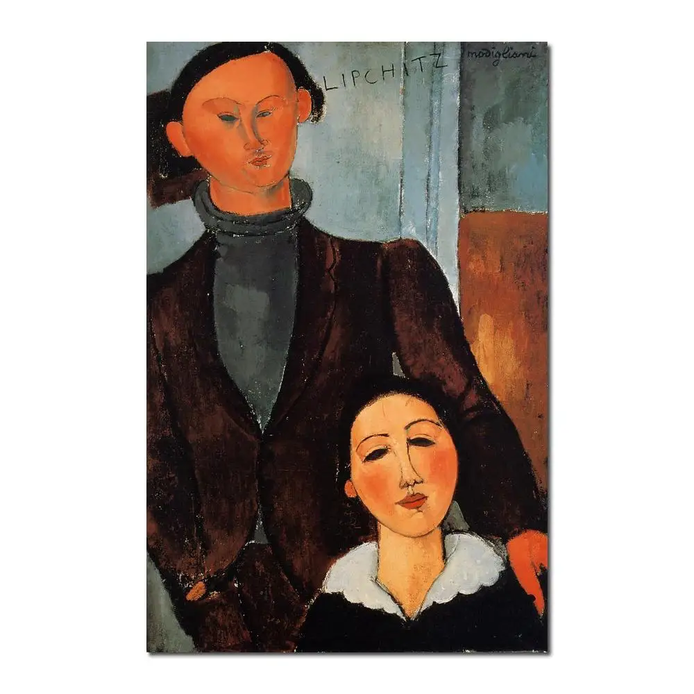 

Jacques and Berthe Lipchitz Amedeo Modigliani oil painting for sale online High quality Portrait painting woman Hand painted