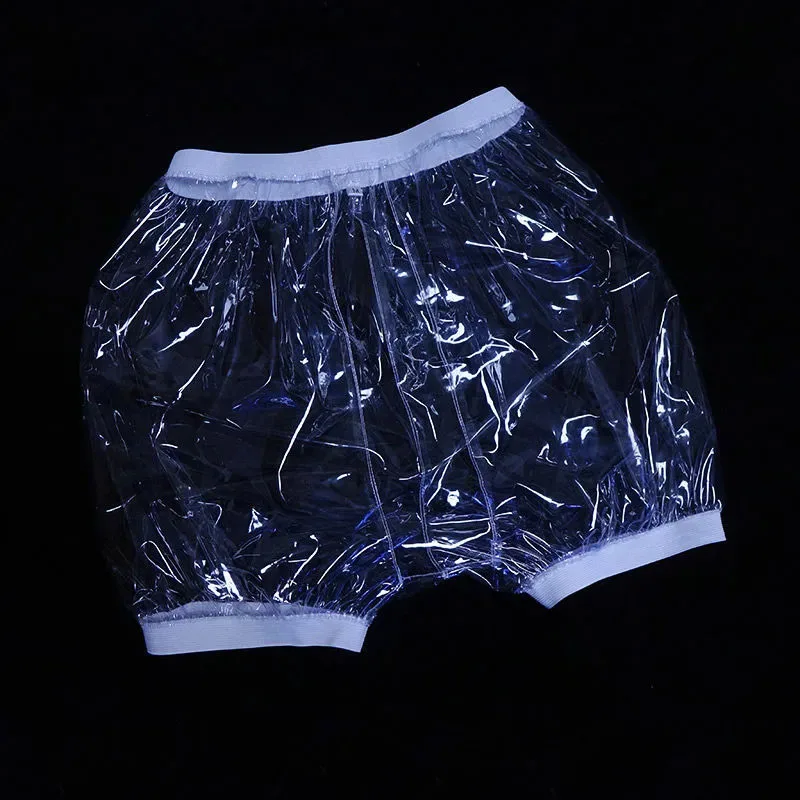 

Transparent PVC Boxer Shorts Soft Smooth Silent Waterproof Leak Proof ABDL Adult Baby Pants Incontinence Plastic Diaper Panties