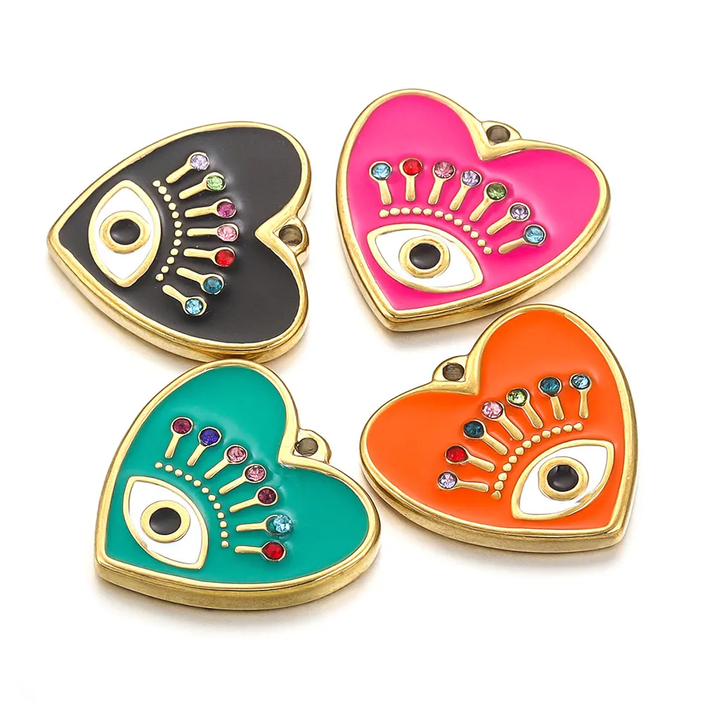 4pcs Stainless Steel Heart-shaped Evil Eye Pendants for DIY Necklace Earrings Charm Jewelry Making Supplies Material Wholesale
4pcs Stainless Steel Heart-shaped Evil Eye Pendants for DIY Necklace Earrings Charm Jewelry Making Supplies Material Wholesale